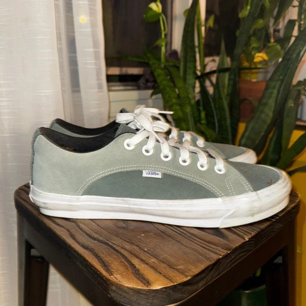 Vans Vault OG Lampin LX Green Suede Men 12 Low Top Skate Shoes